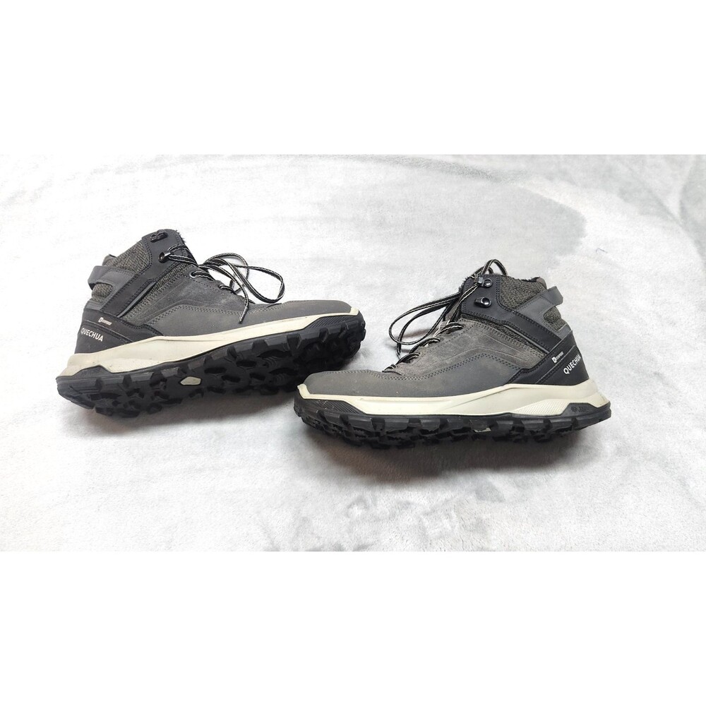 Quechua Decathlon Womens 10.5 Waterproof Hiking Boots SH100 Warm Midโ W Grey